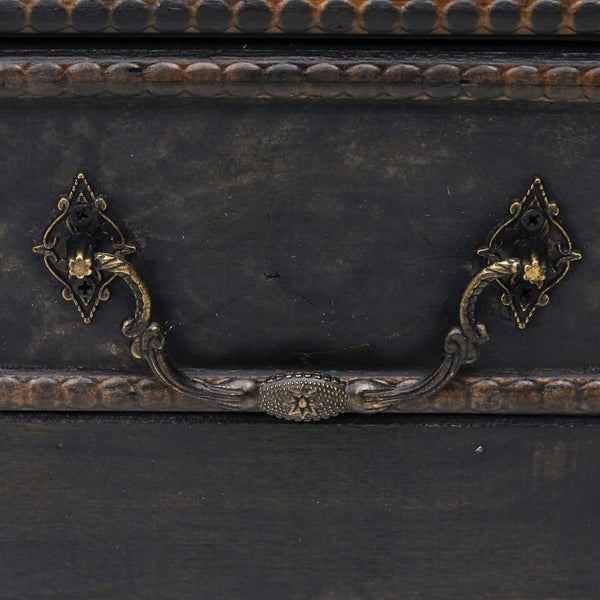 Große Schwarze Schatztruhe aus Holz