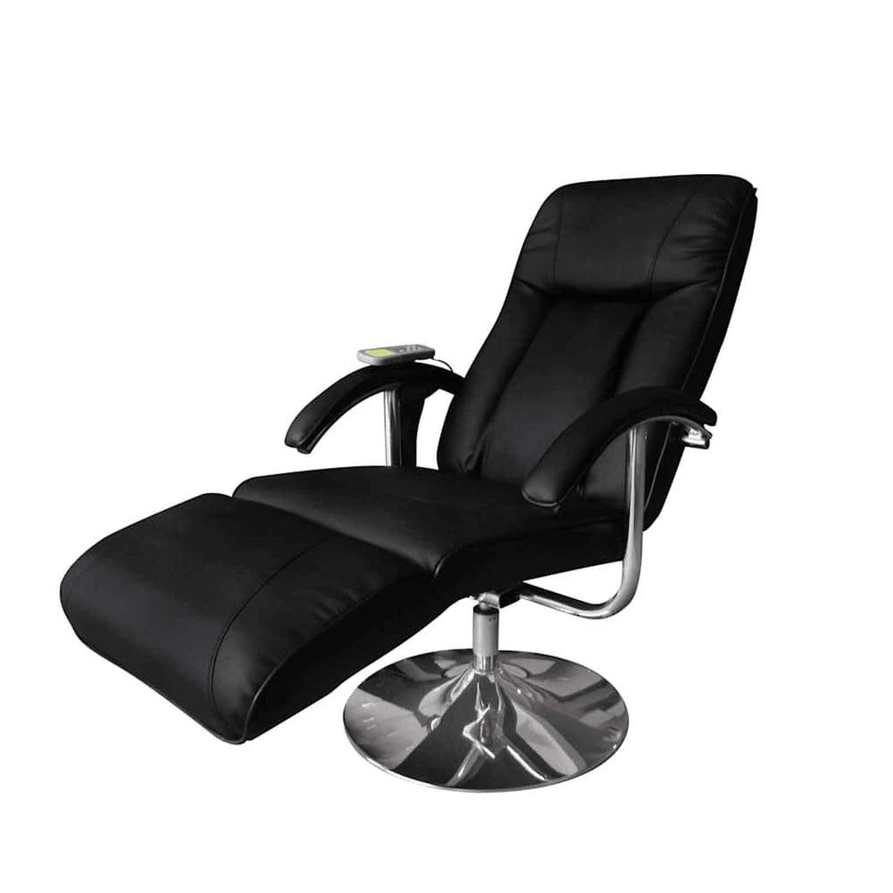 vidaXL Massage Chair Black Faux Leather