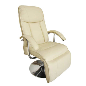 vidaXL Massage Chair Cream White Faux Leather