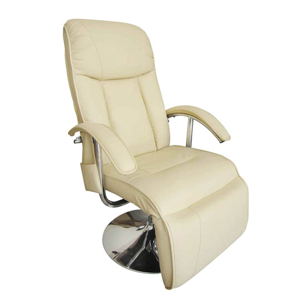 vidaXL Massage Chair Cream White Faux Leather