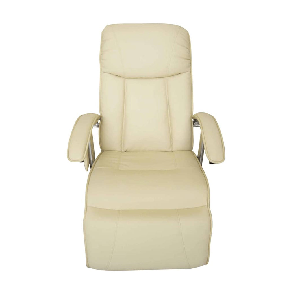 vidaXL Massage Chair Cream White Faux Leather