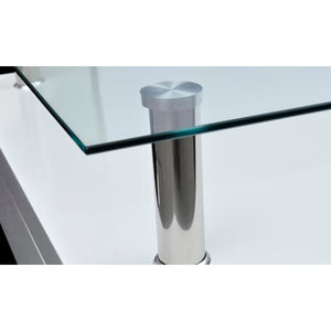 Weißer Couchtisch mit Glasplatte