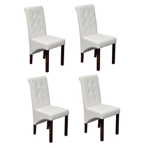 vidaXL Dining Chairs 4 pcs. White Faux Leather