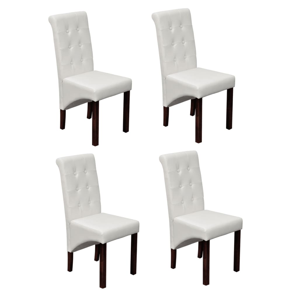 vidaXL Dining Chairs 4 pcs. White Faux Leather