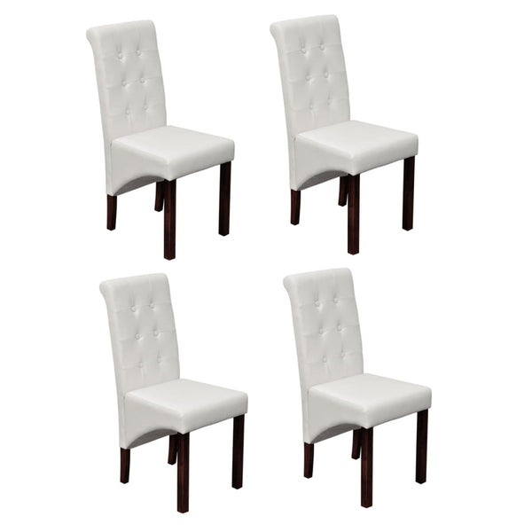 vidaXL Dining Chairs 4 pcs. White Faux Leather