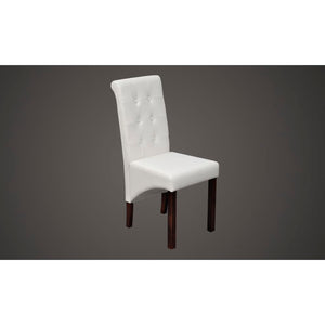 vidaXL Dining Chairs 4 pcs. White Faux Leather