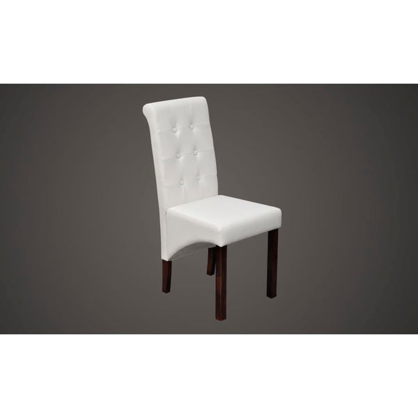 vidaXL Dining Chairs 4 pcs. White Faux Leather