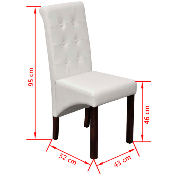 vidaXL Dining Chairs 4 pcs. White Faux Leather