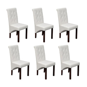 vidaXL Dining Chairs 6 pcs White Artificial Leather