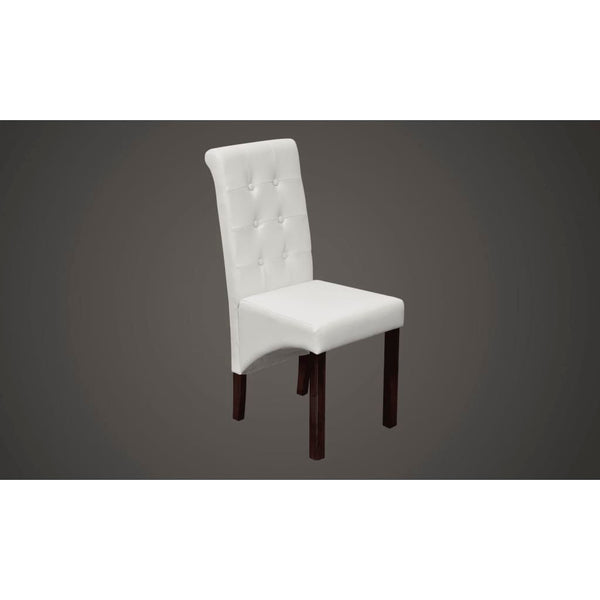 vidaXL Dining Chairs 6 pcs White Artificial Leather