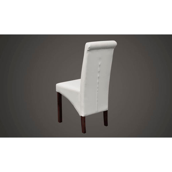vidaXL Dining Chairs 6 pcs White Artificial Leather
