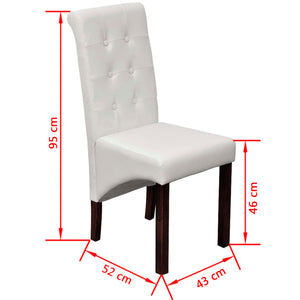 vidaXL Dining Chairs 6 pcs White Artificial Leather