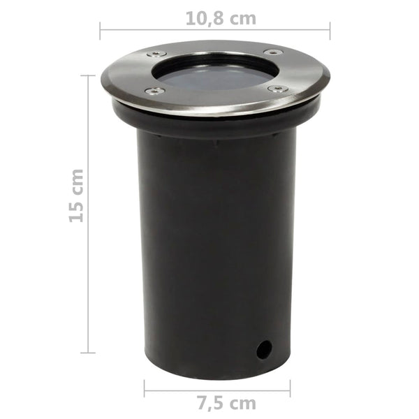 vidaXL Outdoor Ground Spotlights 12 pcs. Round