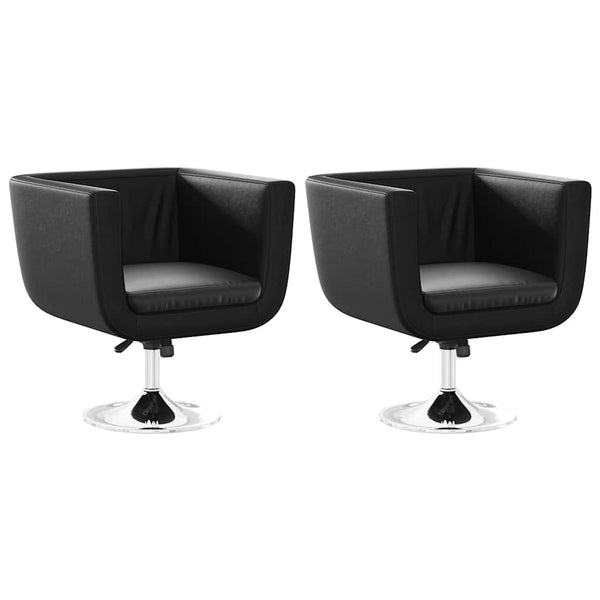 vidaXL Bar Stools 2 pcs Faux Leather Black