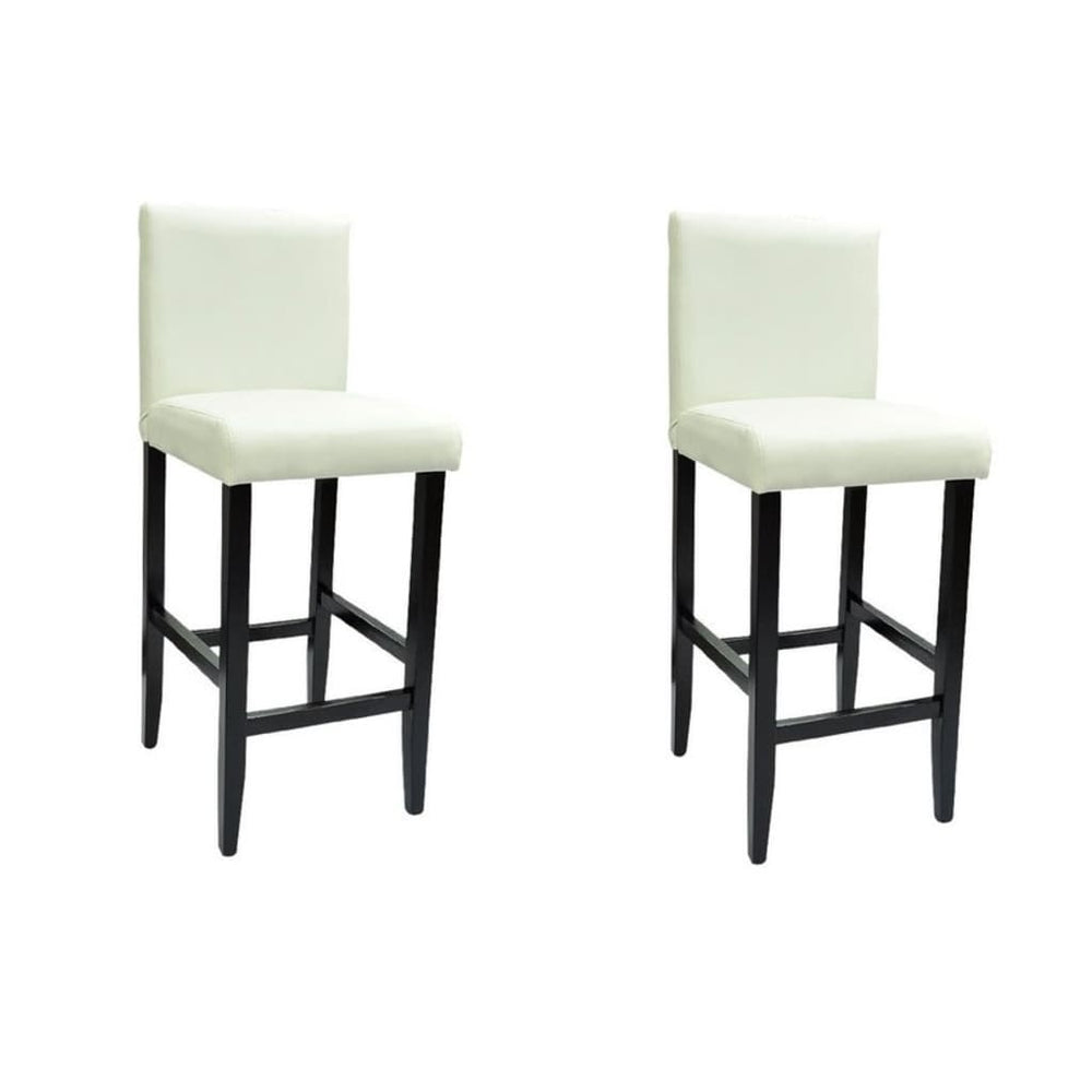 vidaXL Bar Stools 2 pcs White Faux Leather