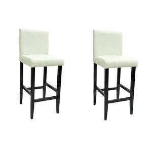 vidaXL Bar Stools 2 pcs White Faux Leather