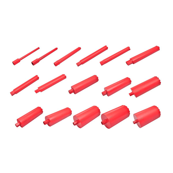 16-piece diamond core drill bit set, various sizes