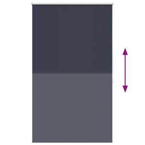 vidaXL Blackout Roller Blind 84.4 x 175 cm, Fabric Width 80 cm, Navy Blue