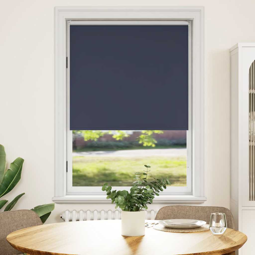 vidaXL Blackout Roller Blind 84.4 x 175 cm, Fabric Width 80 cm, Navy Blue