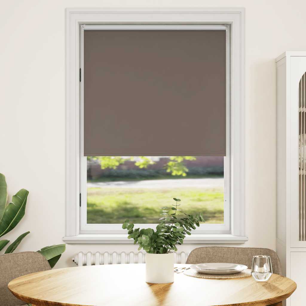 vidaXL Blackout Roller Blind 104.4 x 175 cm, Fabric Width 100 cm, Coffee Brown