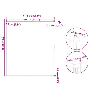 vidaXL Blackout Roller Blind 144.4 x 175 cm, fabric width 140 cm, beige