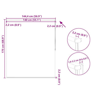 vidaXL Blackout Blind 144.4 x 175 cm, Fabric Width 140 cm, Coffee Brown