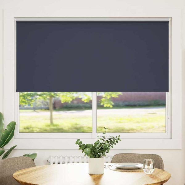 vidaXL Blackout Roller Blind 144.4 x 175 cm, Fabric Width 140 cm, Navy Blue
