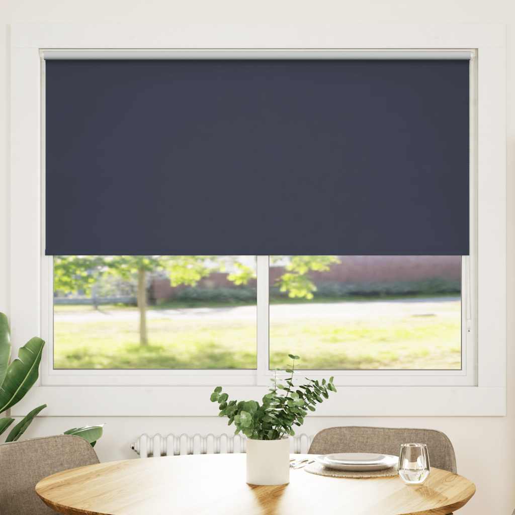 vidaXL Blackout Roller Blind 164.4 x 175 cm, Fabric Width 160 cm, Navy Blue