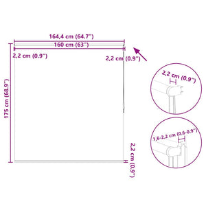 vidaXL Blackout Blind 164.4 x 175 cm, Fabric Width 160 cm, Grey