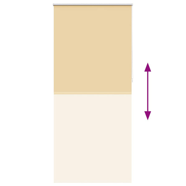vidaXL Blackout Roller Blind 84.4 x 230 cm, Fabric Width 80 cm, Beige