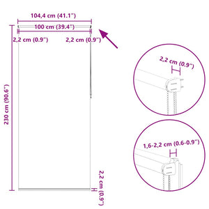 vidaXL Blackout Roller Blind 104.4 x 230 cm, Fabric Width 100 cm, Beige