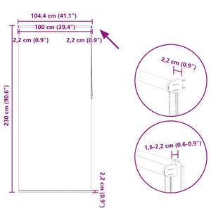 vidaXL Blackout Blind 104.4 x 230 cm, fabric width 100 cm, red