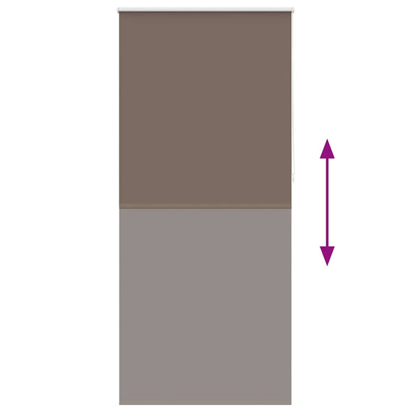 vidaXL Blackout Roller Blind 124.4 x 230 cm, Fabric Width 120 cm, Coffee Brown