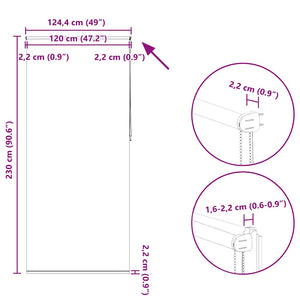 vidaXL Blackout Roller Blind 124.4 x 230 cm, fabric width 120 cm, navy blue