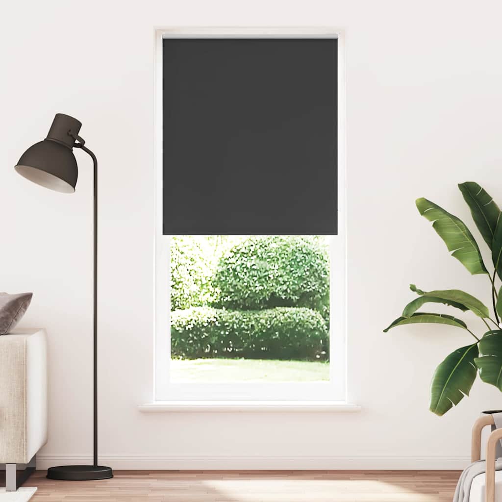vidaXL Blackout Roller Blind 124.4 x 230 cm, fabric width 120 cm, black