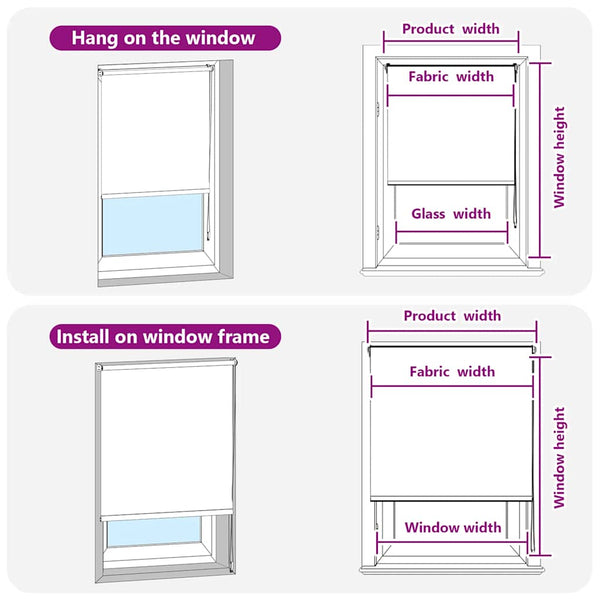 vidaXL Blackout Blind 144.4 x 230 cm, Fabric Width 140 cm, Off-White