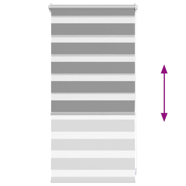 vidaXL Zebra Roller Blind 40.9 x 100 cm, Fabric Width 36.7 cm, Grey