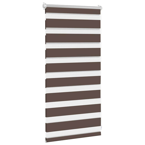 vidaXL Zebra Roller Blind 40.9 x 100 cm, Fabric Width 36.7 cm, Coffee Brown