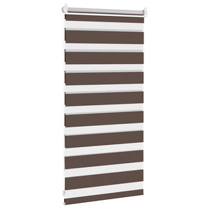 vidaXL Zebra Roller Blind 40.9 x 100 cm, Fabric Width 36.7 cm, Coffee Brown