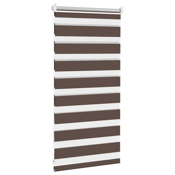 vidaXL Zebra Roller Blind 40.9 x 100 cm, Fabric Width 36.7 cm, Coffee Brown