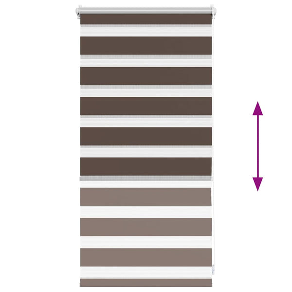 vidaXL Zebra Roller Blind 40.9 x 100 cm, Fabric Width 36.7 cm, Coffee Brown
