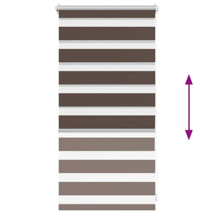 vidaXL Zebra Roller Blind 40.9 x 100 cm, Fabric Width 36.7 cm, Coffee Brown