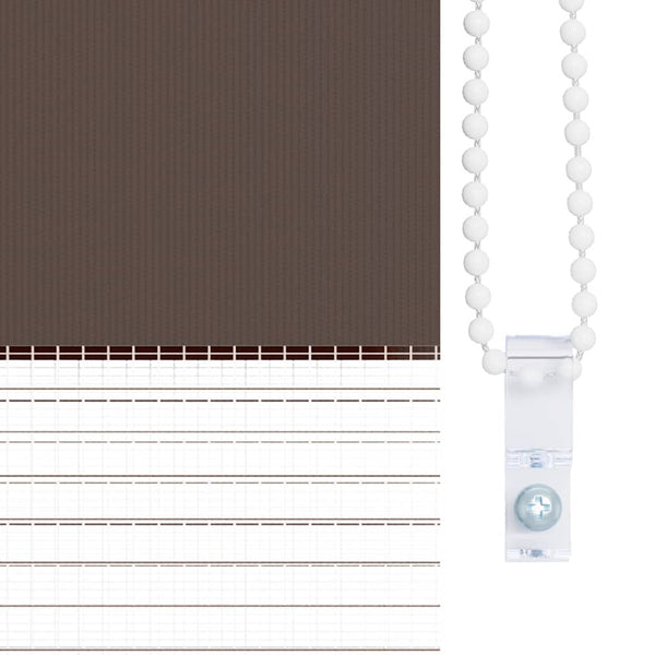 vidaXL Zebra Roller Blind 40.9 x 100 cm, Fabric Width 36.7 cm, Coffee Brown