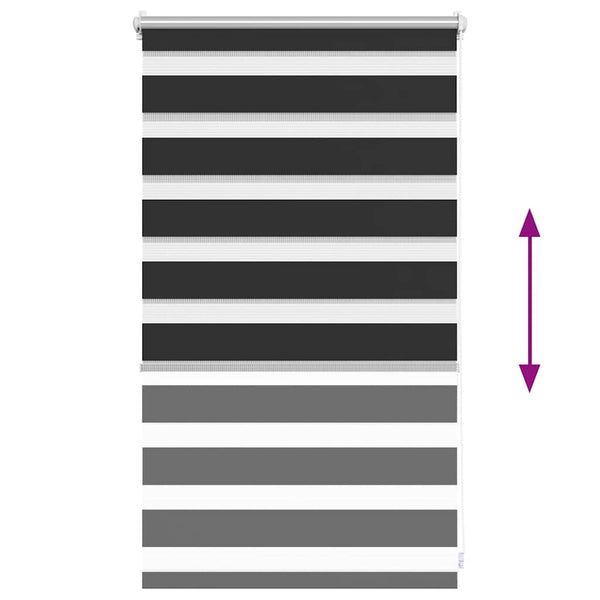 vidaXL Zebra Blind 50.9 x 100 cm, fabric width 46.7 cm, black