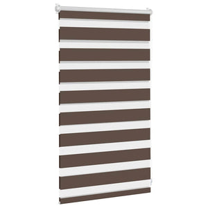 vidaXL Zebra Blind 50.9 x 100 cm, Fabric Width 46.7 cm, Coffee Brown