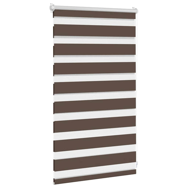 vidaXL Zebra Blind 50.9 x 100 cm, Fabric Width 46.7 cm, Coffee Brown