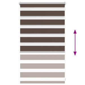 vidaXL Zebra Blind 50.9 x 100 cm, Fabric Width 46.7 cm, Coffee Brown