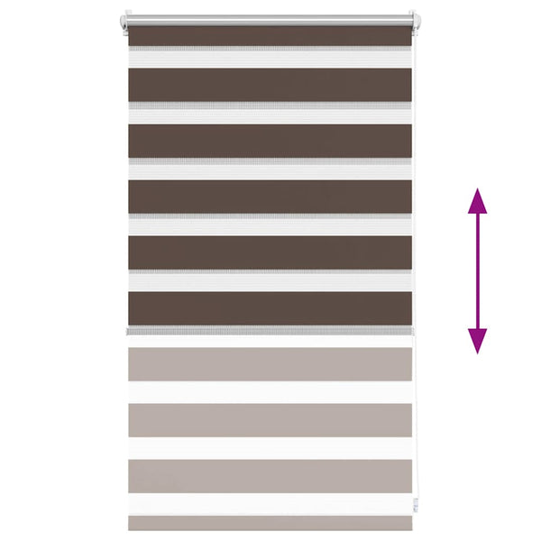 vidaXL Zebra Blind 50.9 x 100 cm, Fabric Width 46.7 cm, Coffee Brown