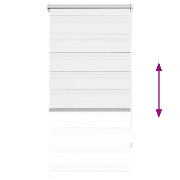 vidaXL Zebra Roller Blind 60.9 x 120 cm, Fabric Width 56.7 cm, White