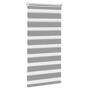 vidaXL Zebra Roller Blind 60.9 x 120 cm, Fabric Width 56.7 cm, Grey